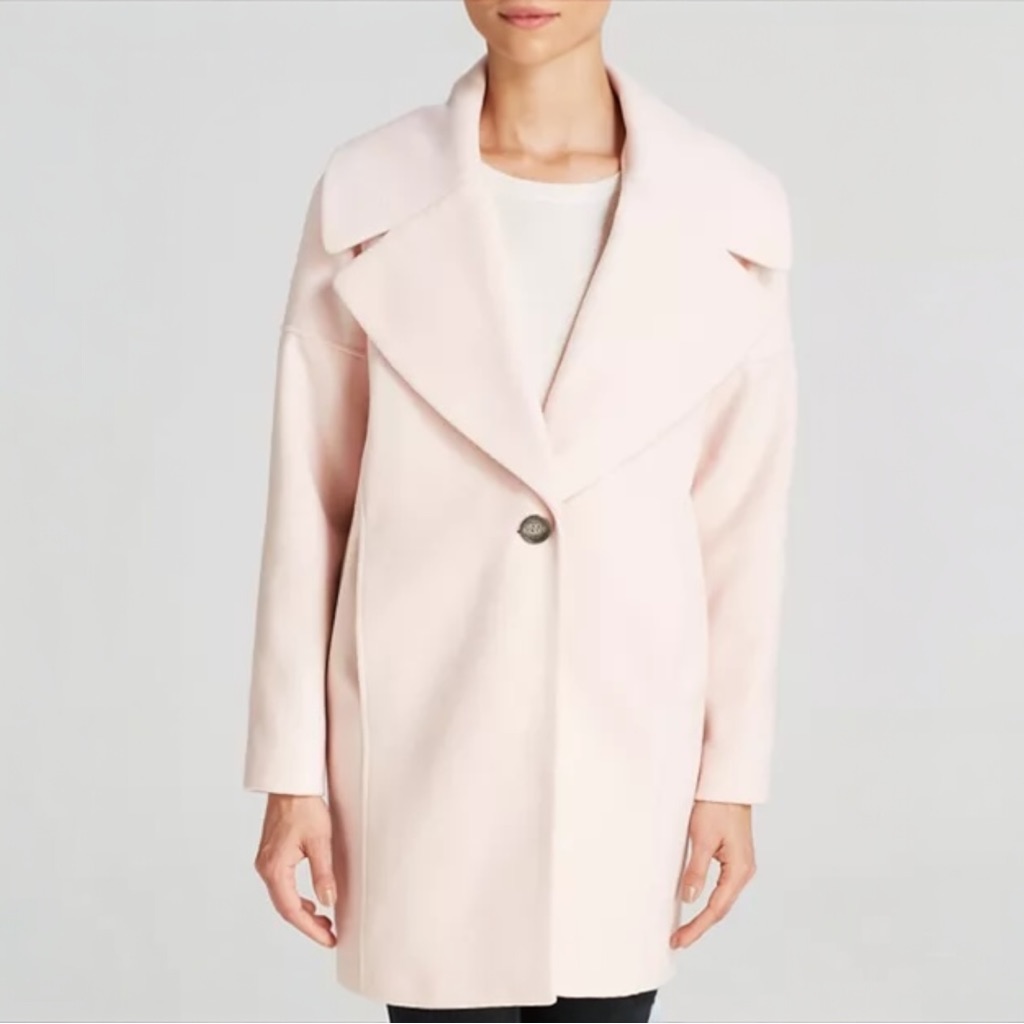 Calvin Klein Light Pink Boyfriend Overcoat Cocoon Oversized Collar 10